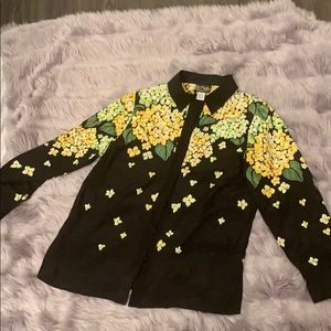 Cute floral beaded Bob Mackie Wearable Art blouse